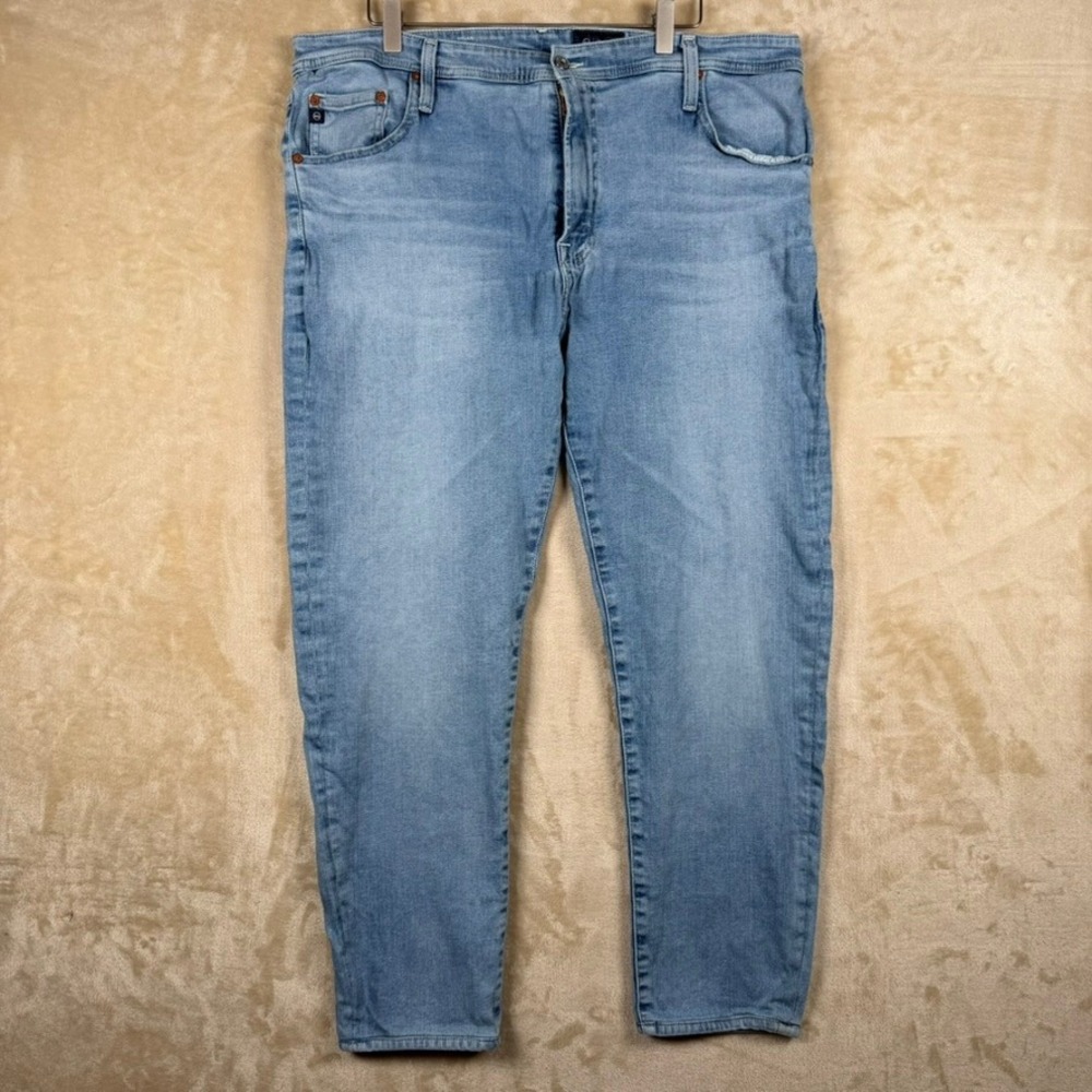 AG Adriano Goldschmied Dylan Slim Skinny Light Wash Blue Jeans 40x34 Distressed